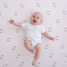 Load image into Gallery viewer, Marquisette Swaddle Blanket - Brown Mod Circle (5676613730456)
