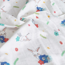 Load image into Gallery viewer, Silky Swaddle Blanket - Blissful Bunnies (6259333398680)