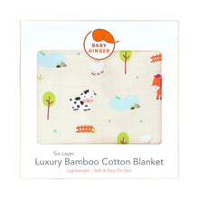 Load image into Gallery viewer, Silky 6 Layer Blanket - Happy Farm (7831754506392)
