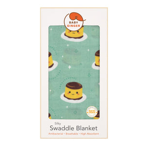 焦糖布丁絲滑竹纖維/棉質嬰兒包巾