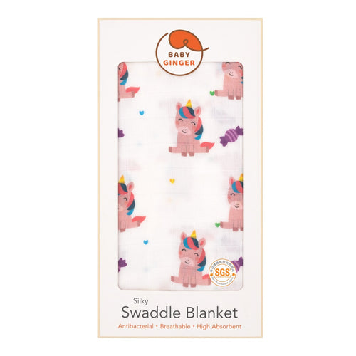 Silky Swaddle Blanket - Unicorn Wonderland (6259333890200)