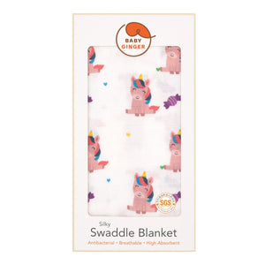 Silky Swaddle Blanket - Unicorn Wonderland