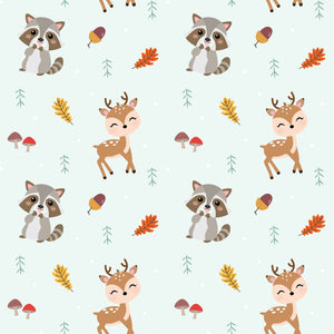 [New Design Upgrade]Silky Swaddle Blanket - Forest Friends (7228981903512)