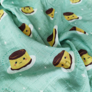 焦糖布丁絲滑竹纖維/棉質嬰兒包巾