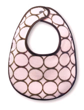 Load image into Gallery viewer, Terry Velour Bib - Brown Mod Circle
