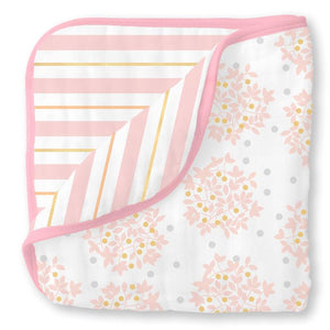 Muslin Luxe Blanket - Heavenly Floral Shimmer (5687465967768)