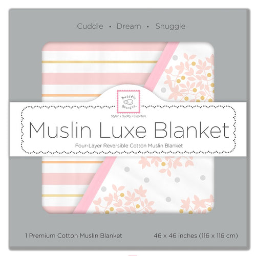 Muslin Luxe Blanket - Heavenly Floral Shimmer (5687465967768)