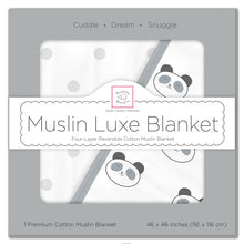 將圖片載入圖庫檢視器 Muslin Luxe Blanket - Panda (5687493623960)
