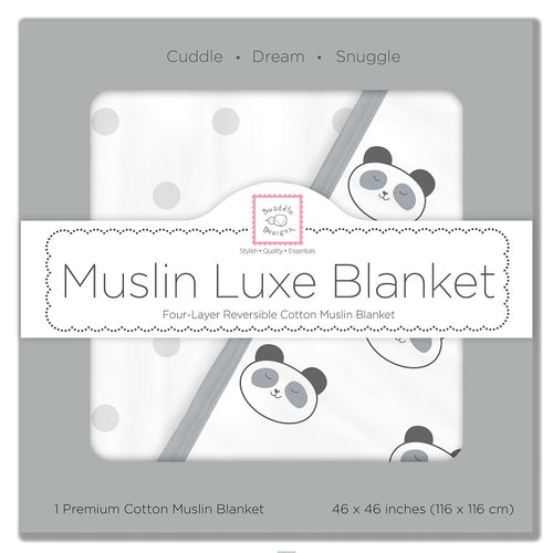 Muslin Luxe Blanket - Panda (5687493623960)