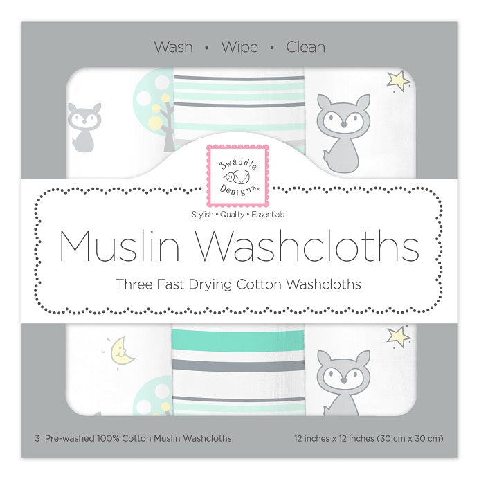 Muslin Washcloths - Woodland (Set of 3)