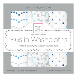 Muslin Washcloths - Starshine Shimmer (Set of 3) (5687574364312)