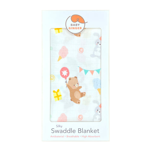 [New Design Upgrade]Silky Swaddle Blanket - Party Time (7228980625560)