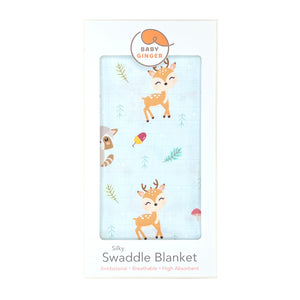 [New Design Upgrade]Silky Swaddle Blanket - Forest Friends
