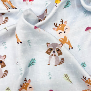 [New Design Upgrade]Silky Swaddle Blanket - Forest Friends (7228981903512)