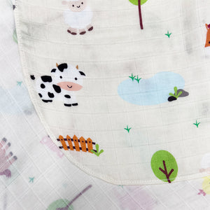 [New Design Upgrade]Silky Swaddle Blanket - Happy Farm