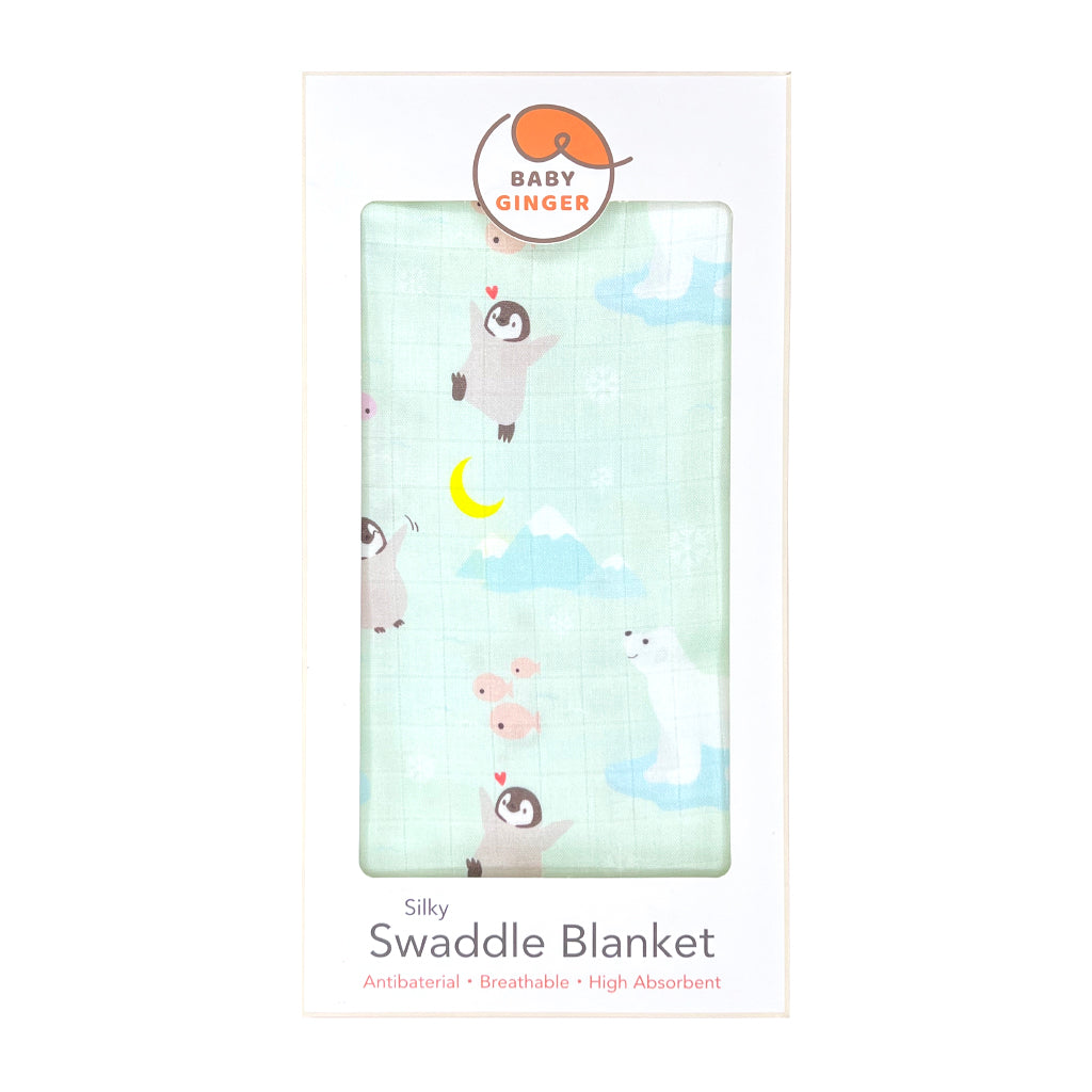 [New Design Upgrade]Silky Swaddle Blanket - Fun in the Arctic (7228981444760)